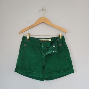 Anthropologie Green Corduroy Shorts